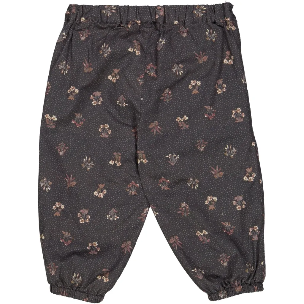 Trousers Malou Lined - black flowers Wheat