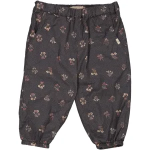 Trousers Malou Lined - black flowers Wheat