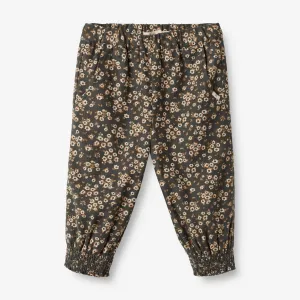 Trousers Sara Lined | Baby - black coal flowers Wheat