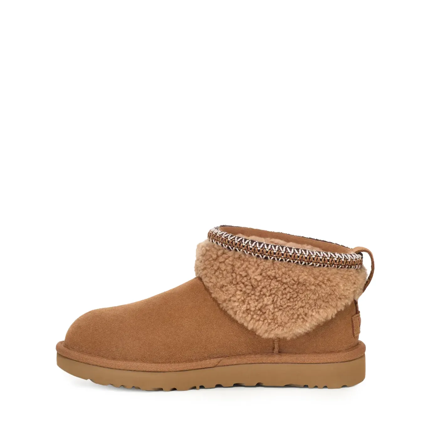 UGG Womens Classic Ultra Mini Maxi Curly Boot Chestnut