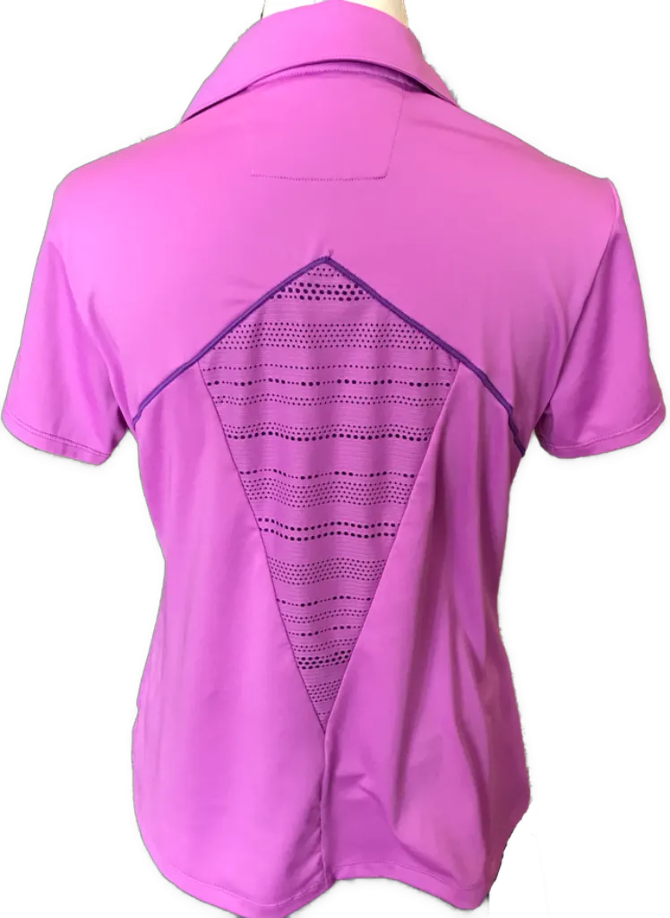 Under Armour Women's Violet Button Golf Polo w/ Rear Mesh Size L MSP$60