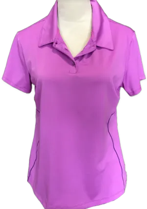 Under Armour Women's Violet Button Golf Polo w/ Rear Mesh Size L MSP$60