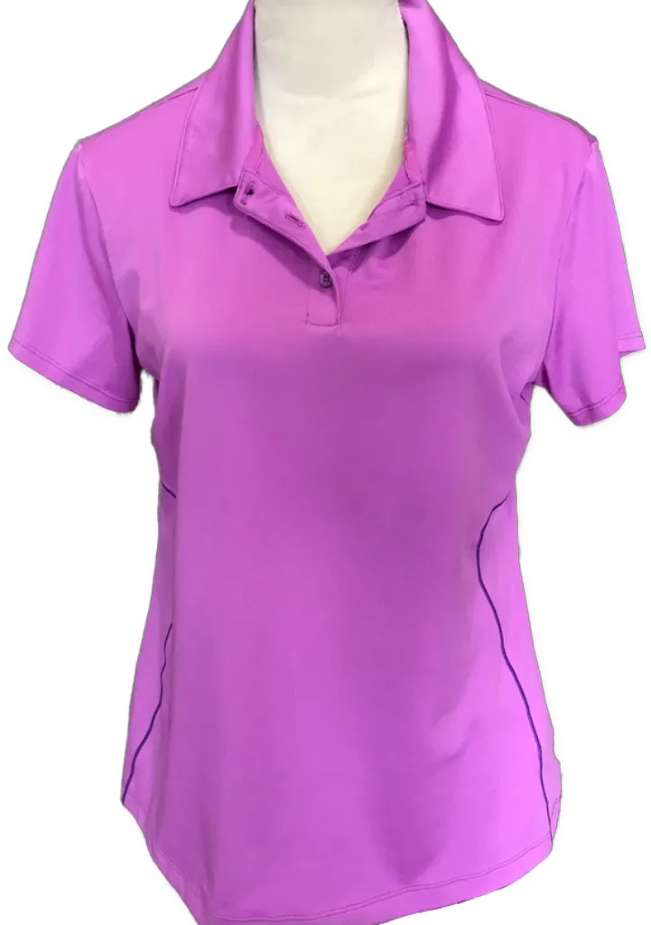 Under Armour Women's Violet Button Golf Polo w/ Rear Mesh Size L MSP$60