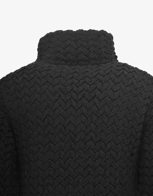 Valentino Black High-Neck Wool Knit Jumper