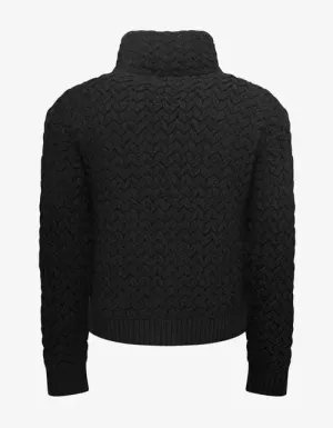 Valentino Black High-Neck Wool Knit Jumper