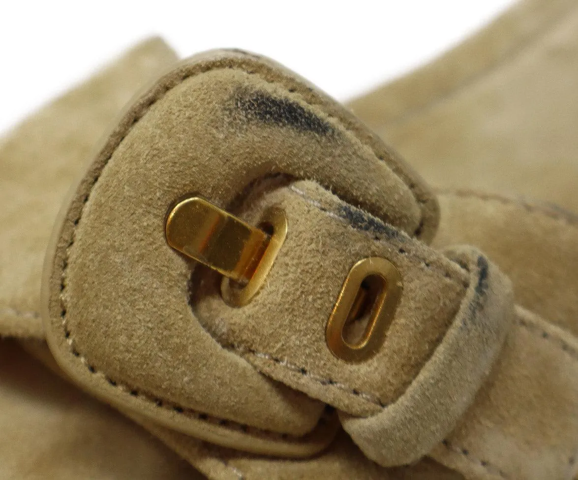 Veronica Beard Tan Suede Wood Sandals sz 6