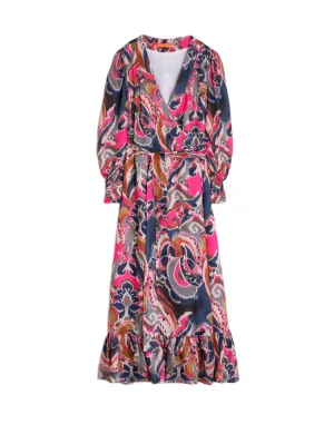 Vilagallo Printed Dress Beige