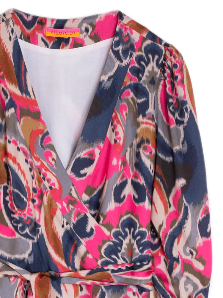Vilagallo Printed Dress Beige