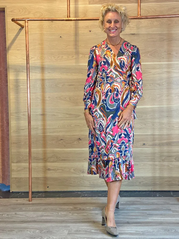 Vilagallo Printed Dress Beige