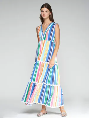 Vilagallo Sleeveless Dress Multicoloured Stripes