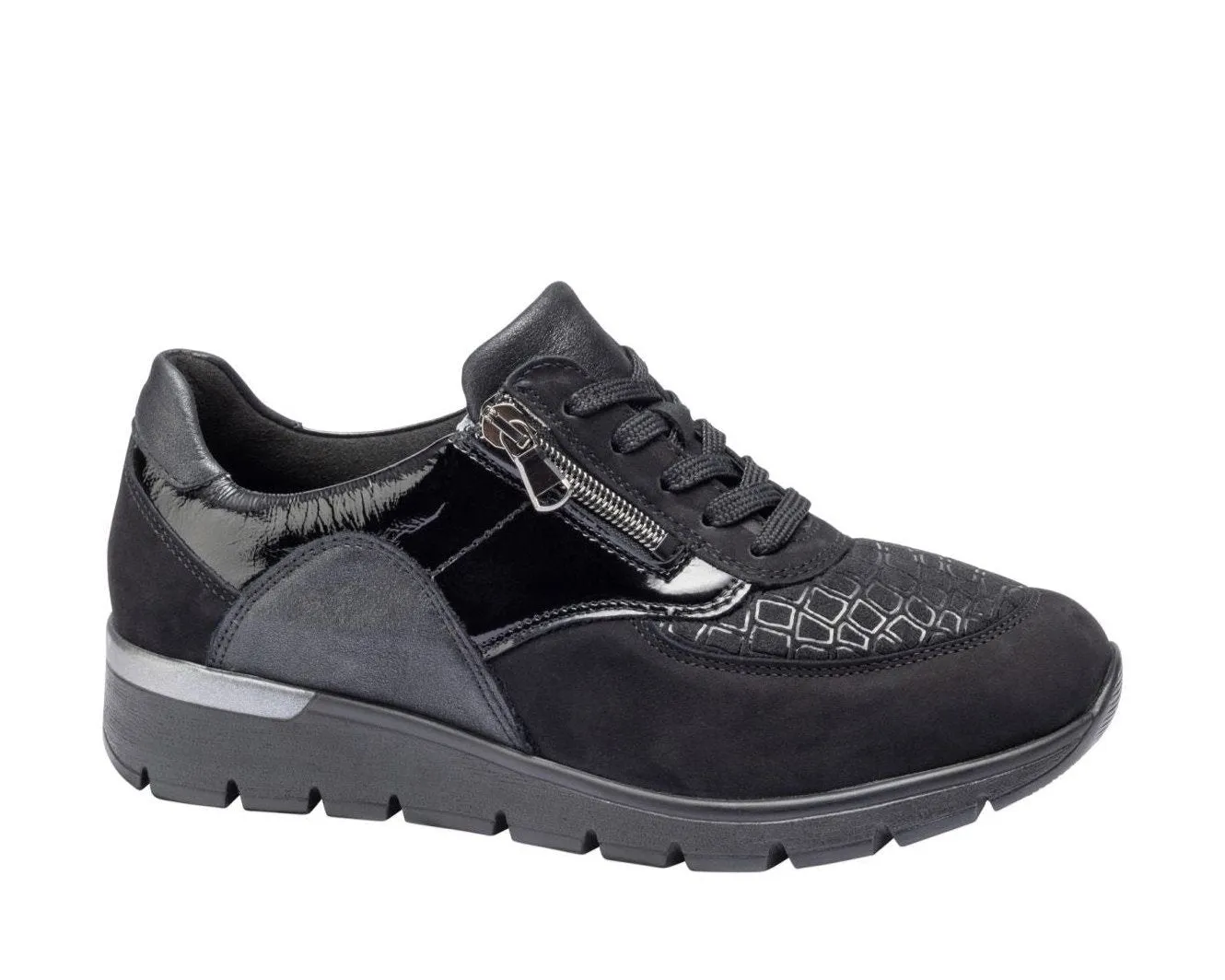 Waldlaufer 626K02 Ramona Womens Wide Fit Lace Up Trainer