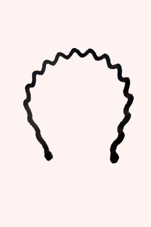 Wavy Velvet Headband Black Annasui