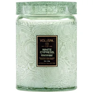 WHITE CYPRESS LARGE JAR CANDLE