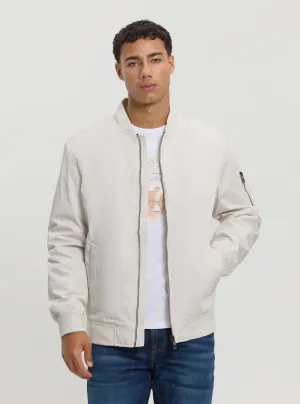 White Satin Bomber Jacket Guess