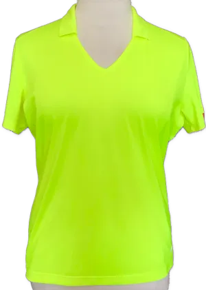 Wmen's Nike Golf Dri-Fit Highlighter Yellow Golf Polo Size XXL