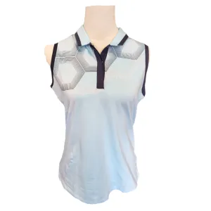 Women's Adidas Climacool Light Blue Sleeveless Golf Top w/ Hexagon Print Size M