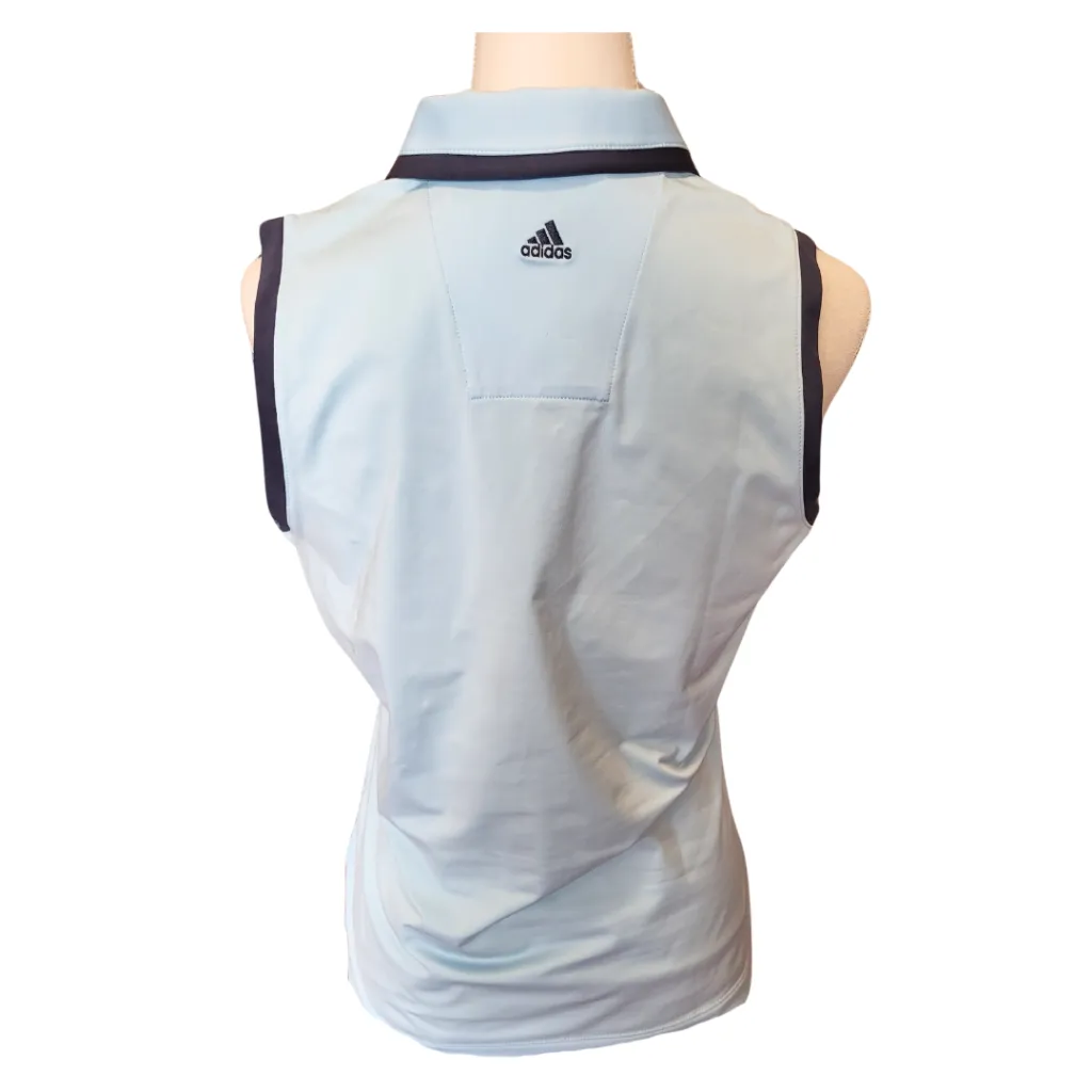 Women's Adidas Climacool Light Blue Sleeveless Golf Top w/ Hexagon Print Size M