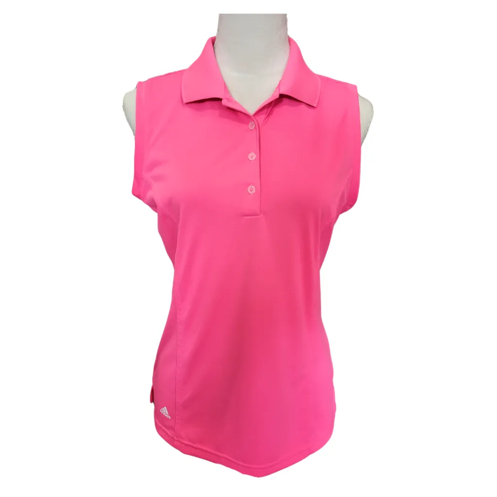 Women's Adidas puremotion Bright Pink Sleeveless Golf Polo Size M