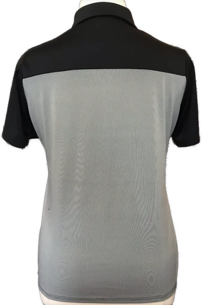 Women's Antigua Venture Golf Polo in Black/White Size XL