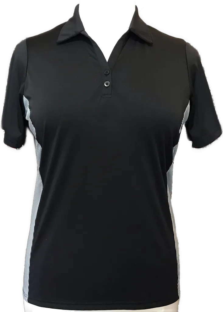 Women's Antigua Venture Golf Polo in Black/White Size XL