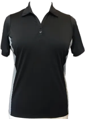 Women's Antigua Venture Golf Polo in Black/White Size XL