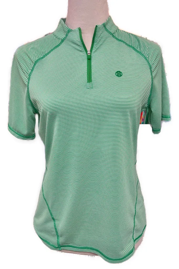 Women's G/Fore Green Mini Striped Golf Top Size M MSP$130