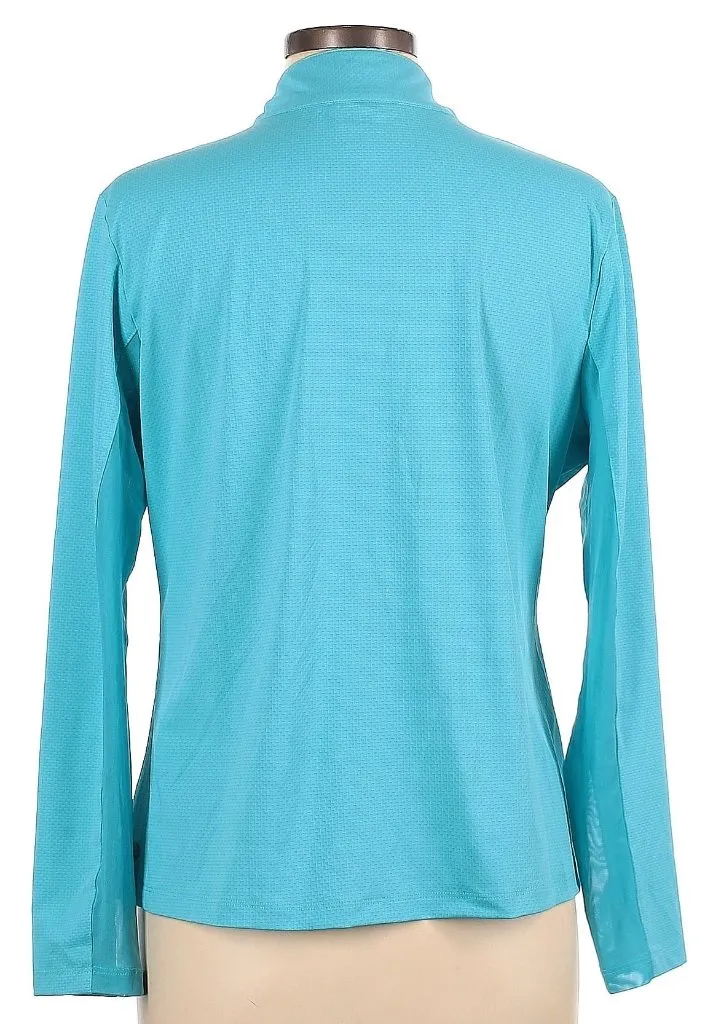 Women's Gottex Turquoise Zip Mock Sun Shirt Size L