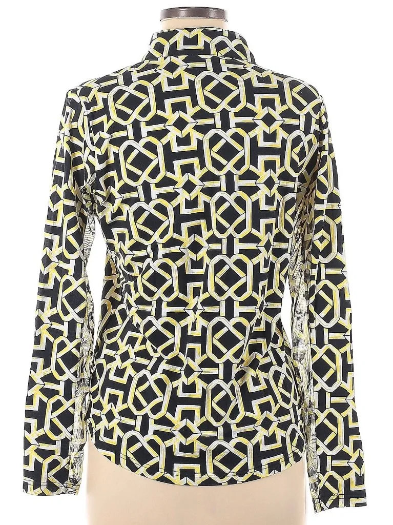 Women's Icikuls Black & Yellow Long Sleeve Sun Shirt Size M