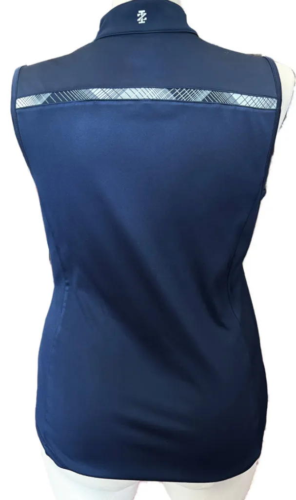 Women's Izod Golf Navy 1/4 Zip Sleeveless Golf Top Size L