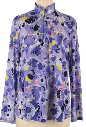 Women's Jamie Sadock Purple Print Sunsense Golf Top Size L. MSP$95
