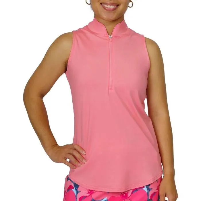 Women's Jofit Scallop Cutaway Sleeveless Golf Polo Size L MSP$90