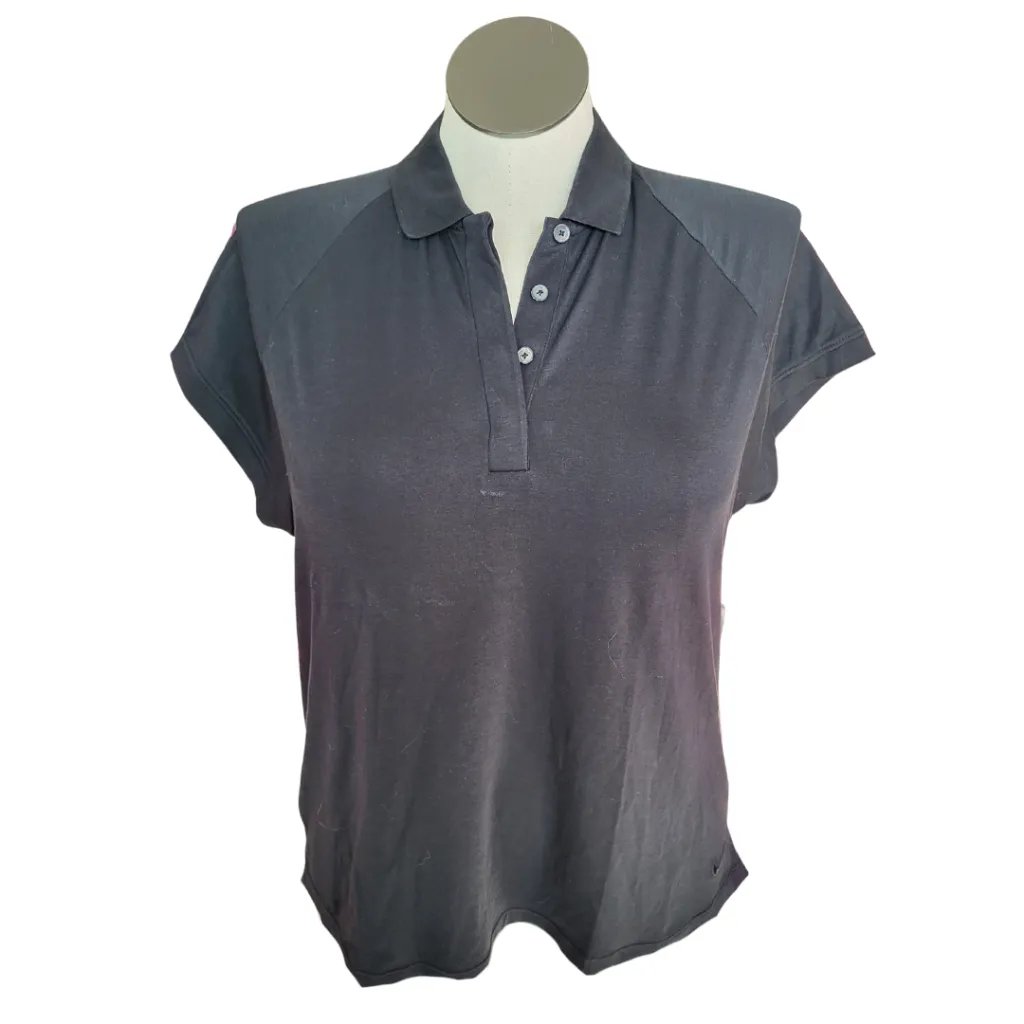 Women's Nike Black Dry-Fit Cotton Blend Golf Polo Size XL