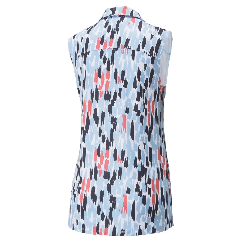 Women's Puma Cloudspun Three Brush Sleeveless Golf Top - Blue Size M