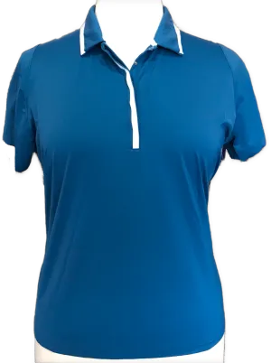 Women's Slazenger Golf Blue Polo with White Trim Size XL