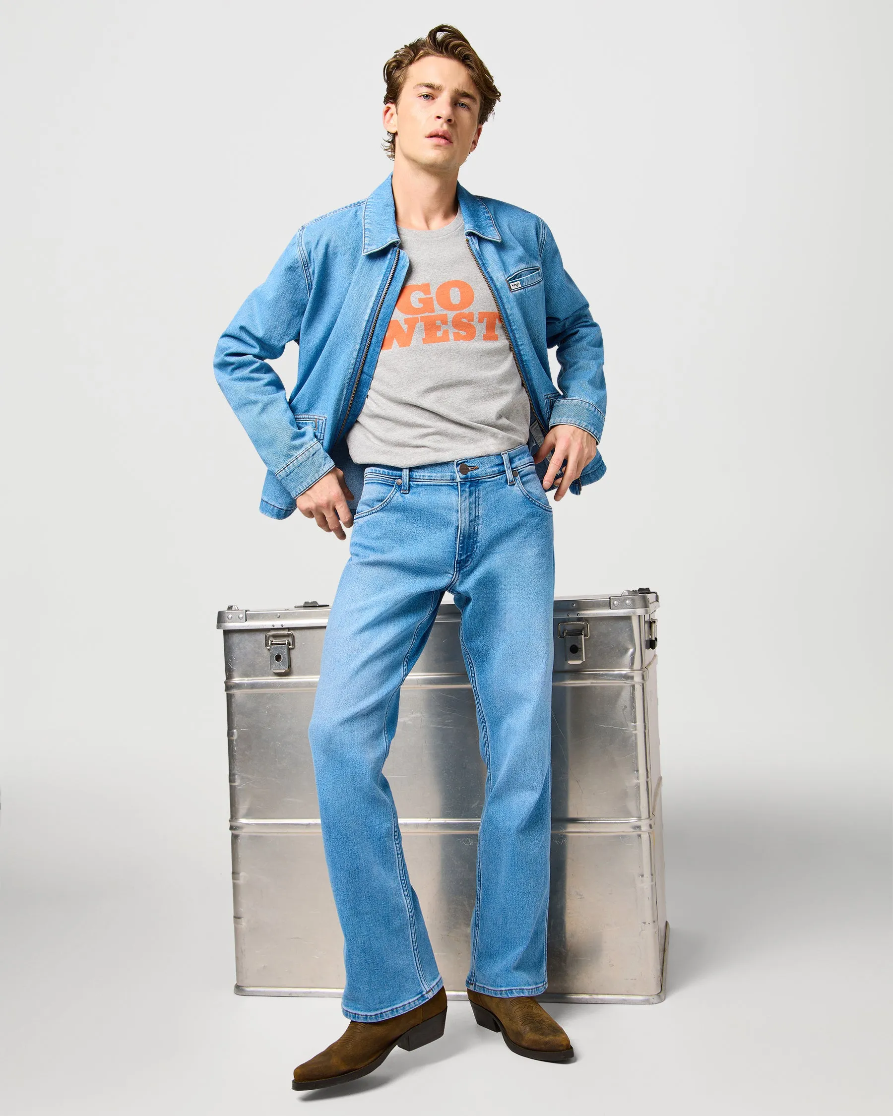 Wrangler Horizon Bootcut Mens Jeans - Bohemian Blue