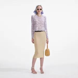 Yellow Viscose Knit Midi Skirt Self Portrait
