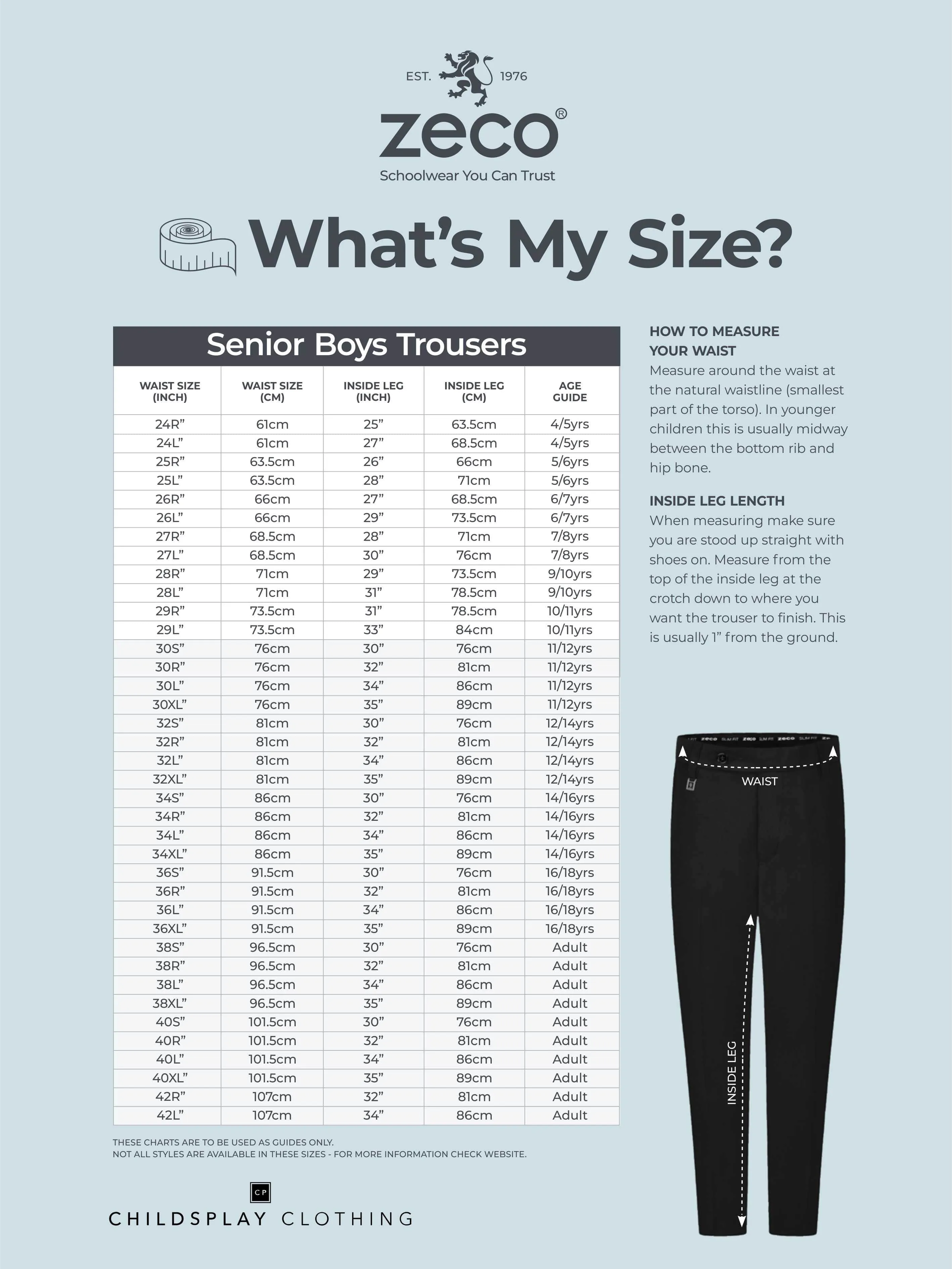 Zeco Boys School Slim Fit Short Leg Trousers in Grey