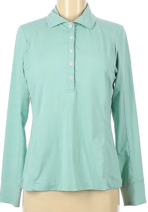 Zero Restriction Pale Green Long Sleeve Golf Polo Size M